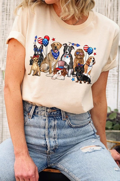 4th of July dogs Graphic Plus Tee