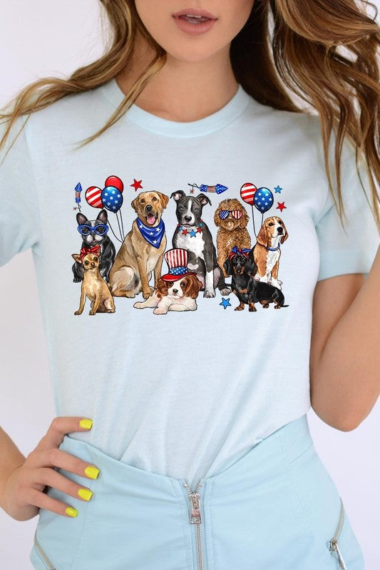 4th of July dogs Graphic Plus Tee