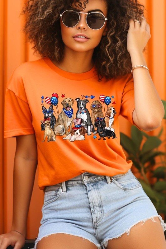 4th of July dogs Graphic Plus Tee