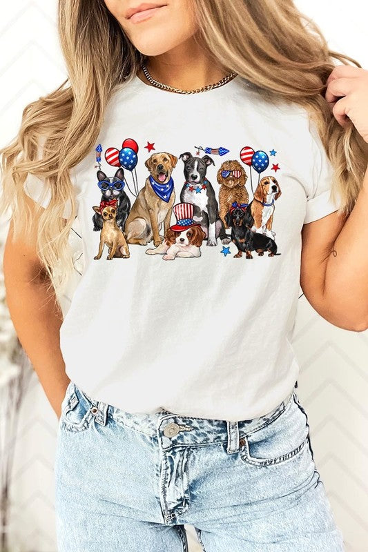 4th of July dogs Graphic Plus Tee