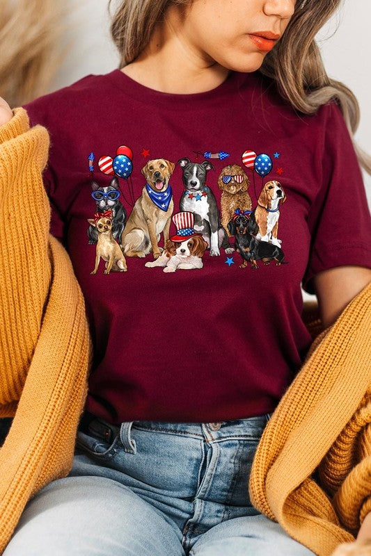 4th of July dogs Graphic Plus Tee