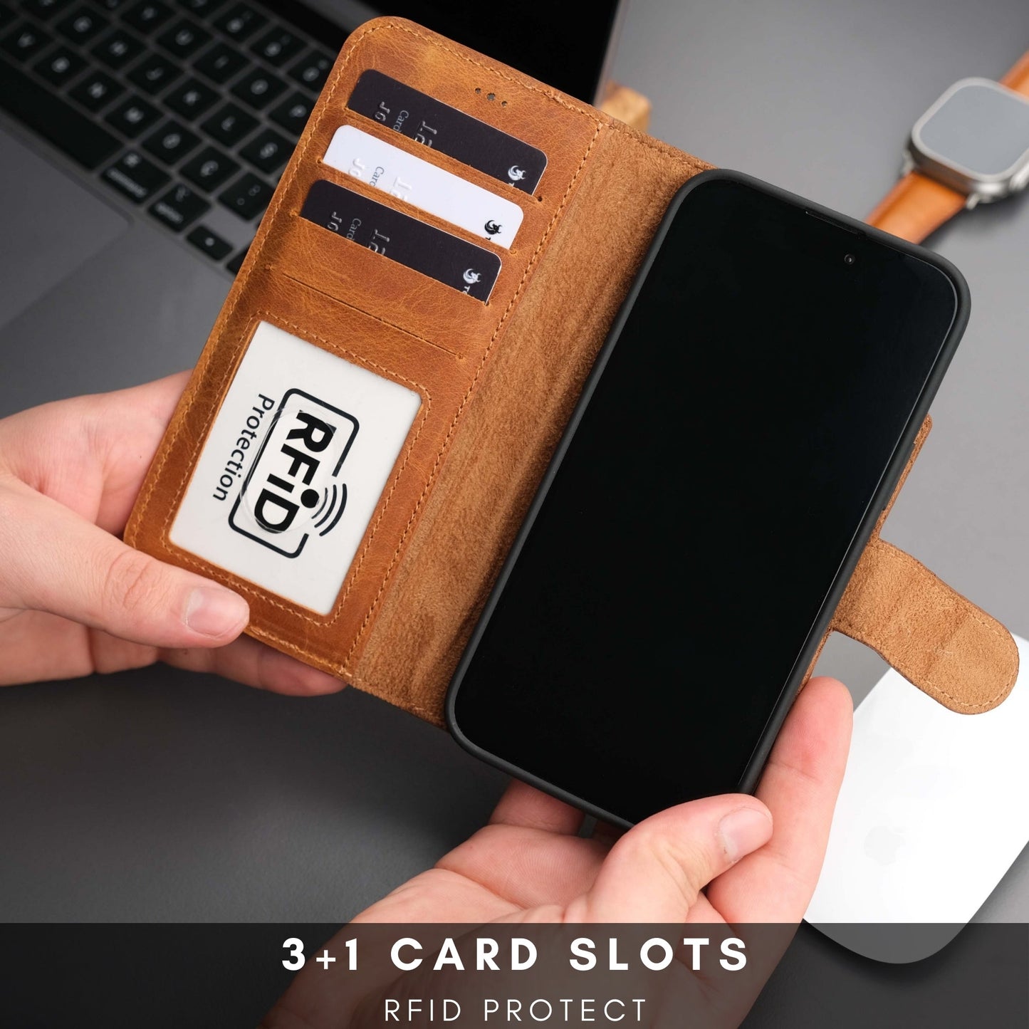 Casper iPhone 16 Wallet Case Leather MagSafe