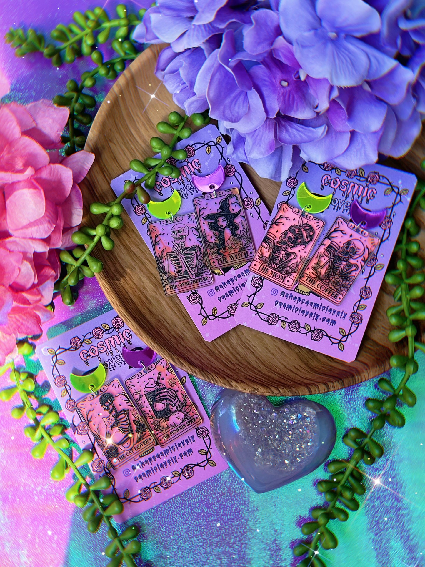 Halloween Tarot Card Earrings