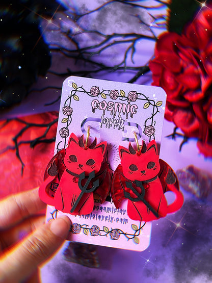 Devil Kitty Earrings