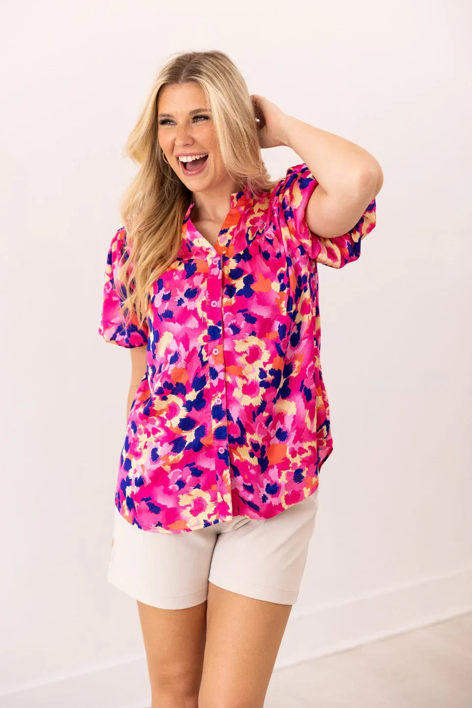 Pink & Purple Leopard Blouse