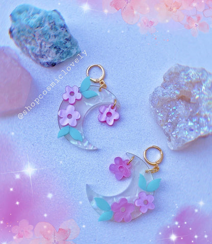 Moon Flower Earrings