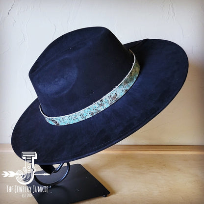 Turquoise Metallic Embossed Leather Hat Band Only 950q