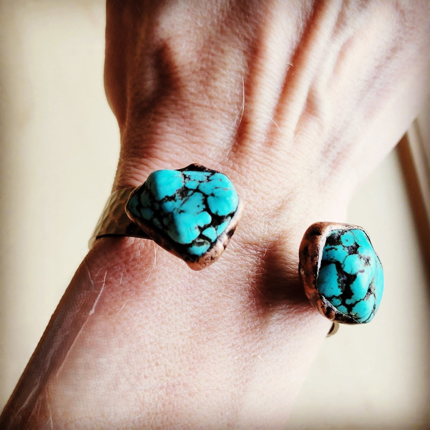 Genuine Natural Turquoise Cuff Bangle Bracelet 806t