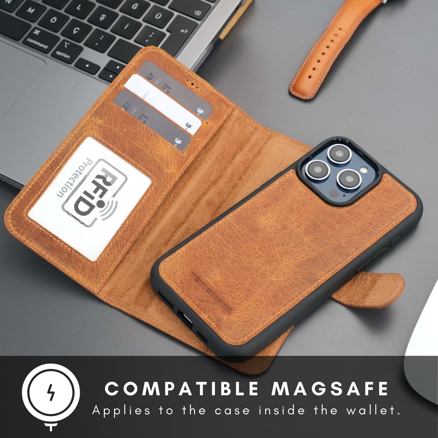 Casper Leather iPhone 14 Pro Wallet Case | MagSafe