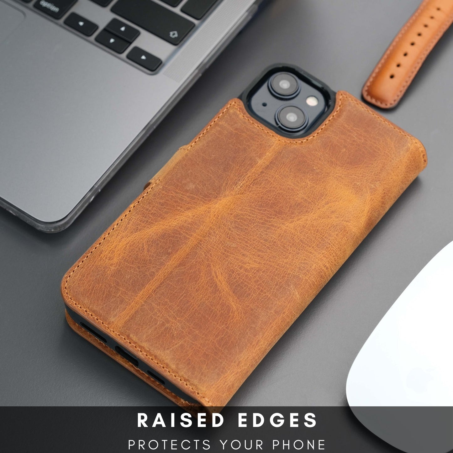 Casper Leather iPhone 15 Plus Wallet Case | Detachable MagSafe Compatible RFID Protection