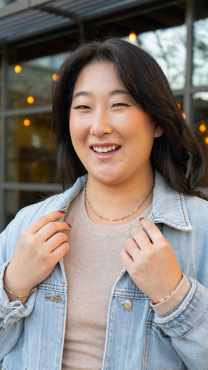 Luxe Gold Delicate Paper Clip Chain - 18"