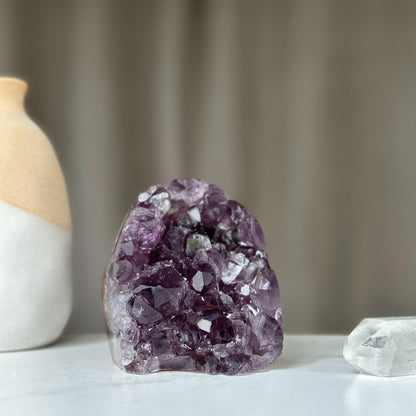 2 Lb Amethyst geode Unique raw crystal cluster, Deep Purple Project Amethyst crystal