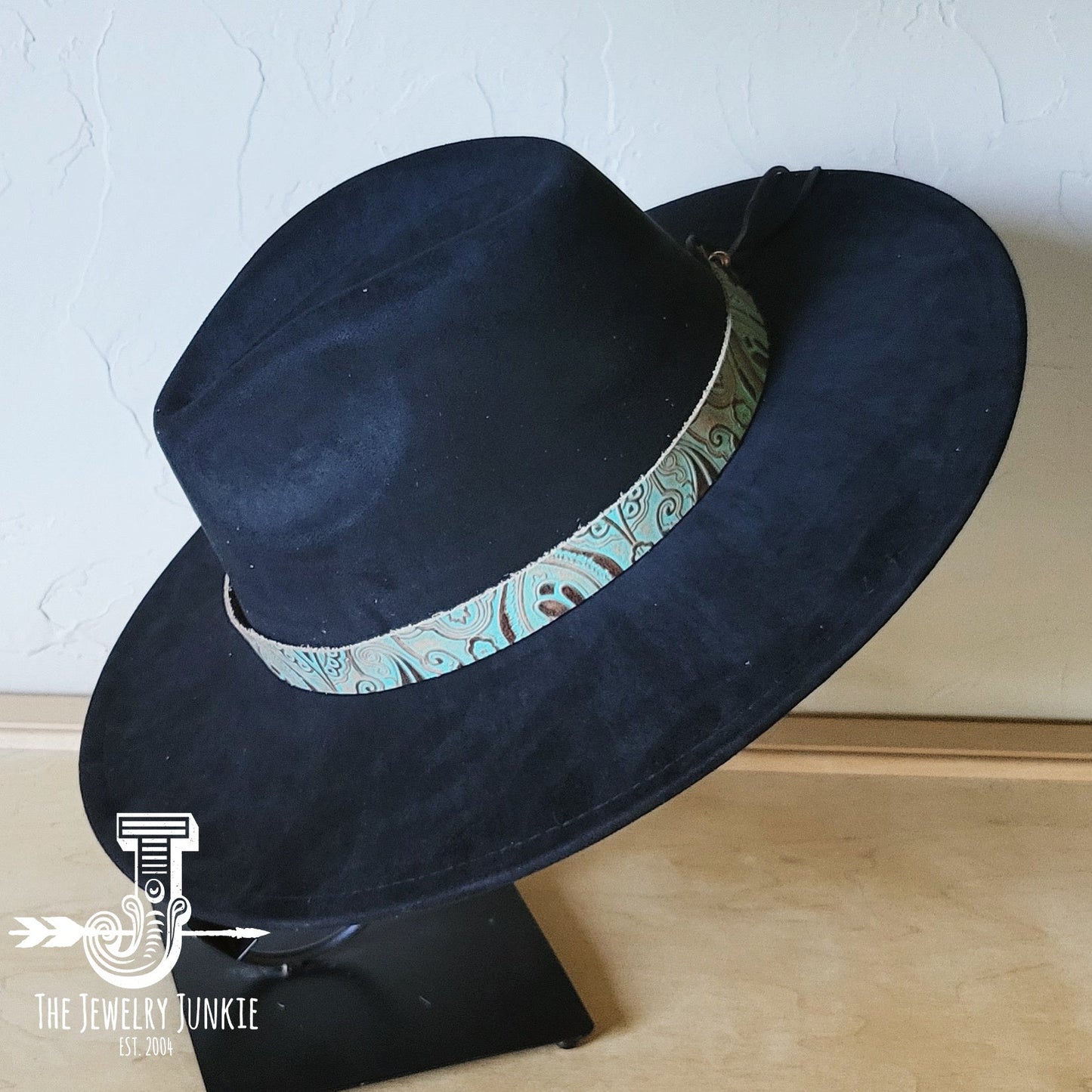 **Napolis Turquoise Brown Embossed Leather Hat Band Only 951L
