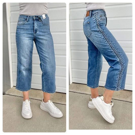 Braided Judy Blue Crops
