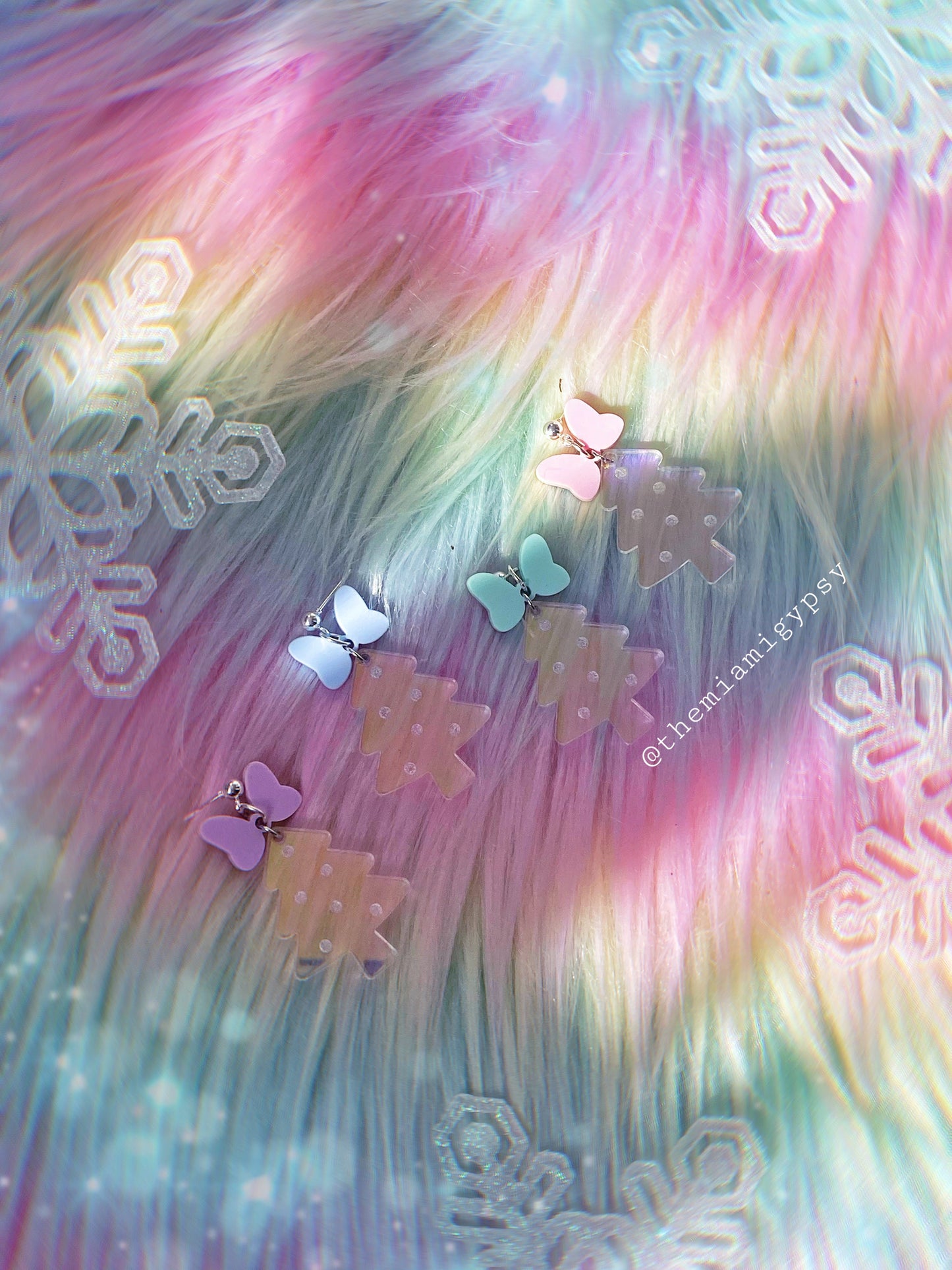 Iridescent Christmas Tree Earrings