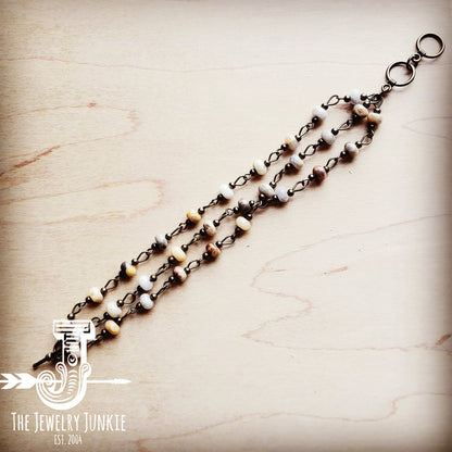 Natural Agate Triple Strand Bracelet 804k