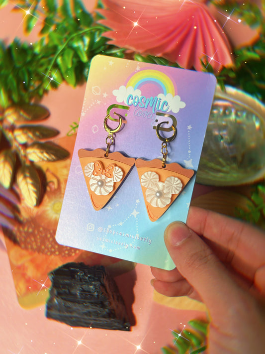 Mousey Pumpkin Pie Slice Earrings