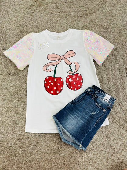 America Cherry Sequin Sleeve