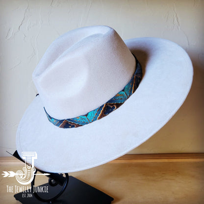 Blue Navajo Embossed Leather Hat Band Only 950a