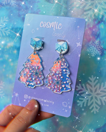Iridescent Winter Tree Earrings