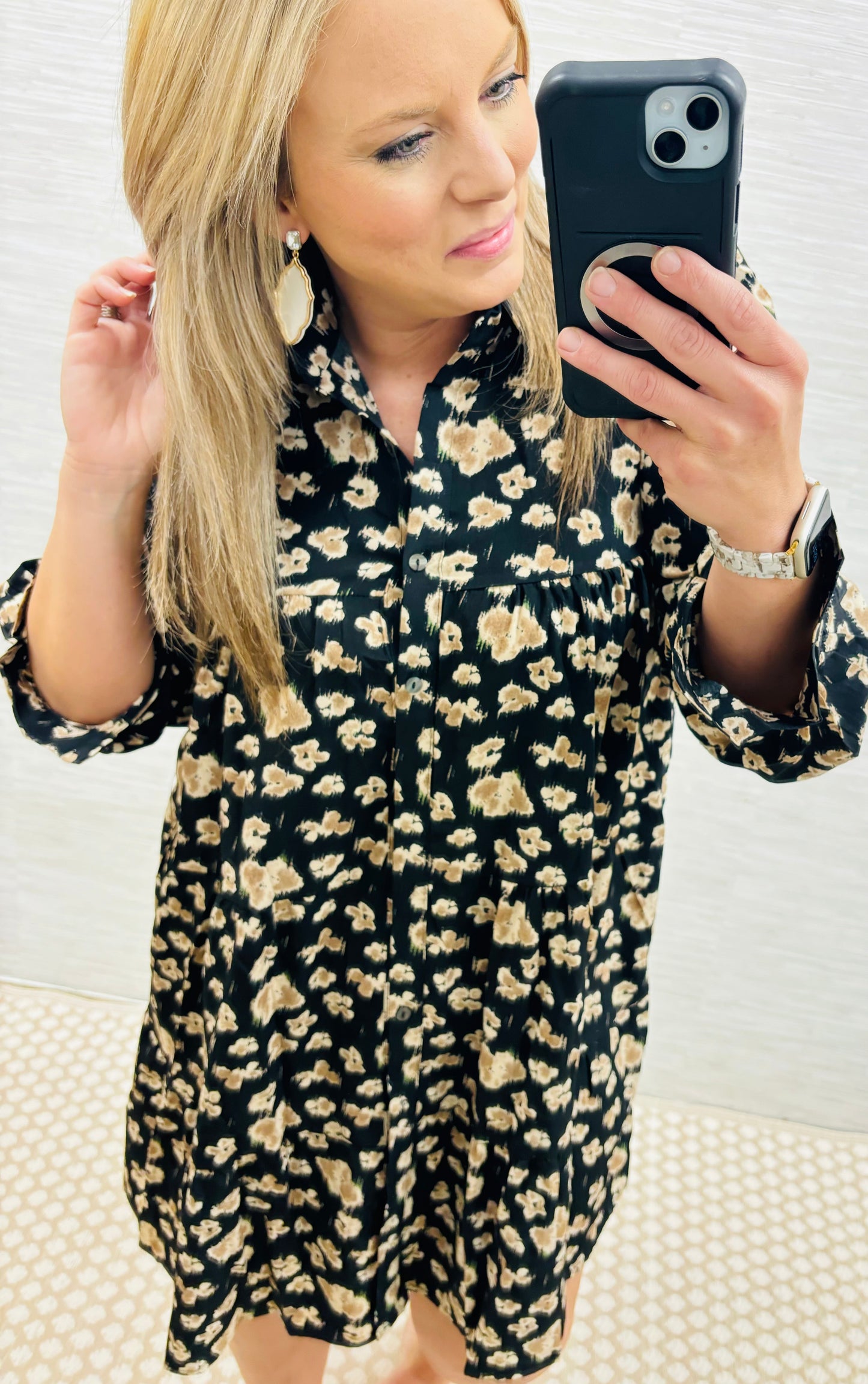 Abstract Tiered Dress