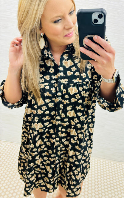 Abstract Tiered Dress