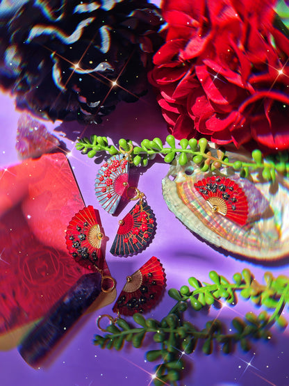 Halloween Folding Fan Earrings