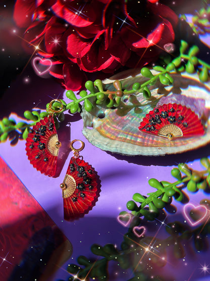 Halloween Folding Fan Earrings