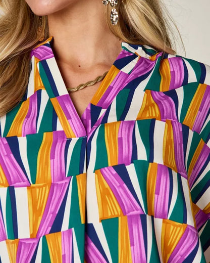 Geometric Bright Colors Blouse