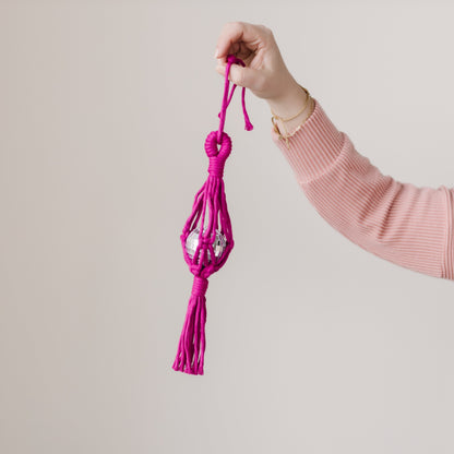 Macrame Disco Ball Car Hanging