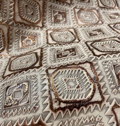 **Gold Aztec Embossed Leather Hat Band Only 951y