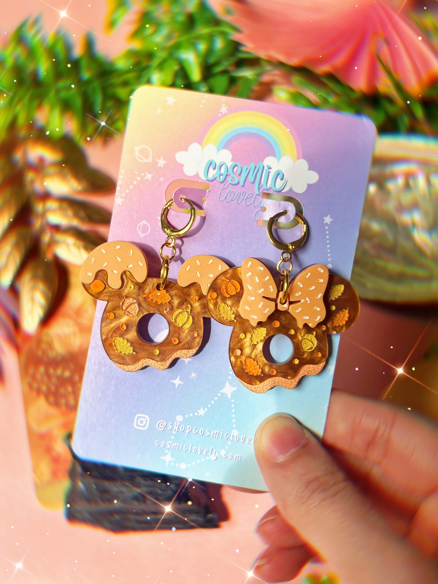 Mousey Pumpkin Donut Treat Earrings