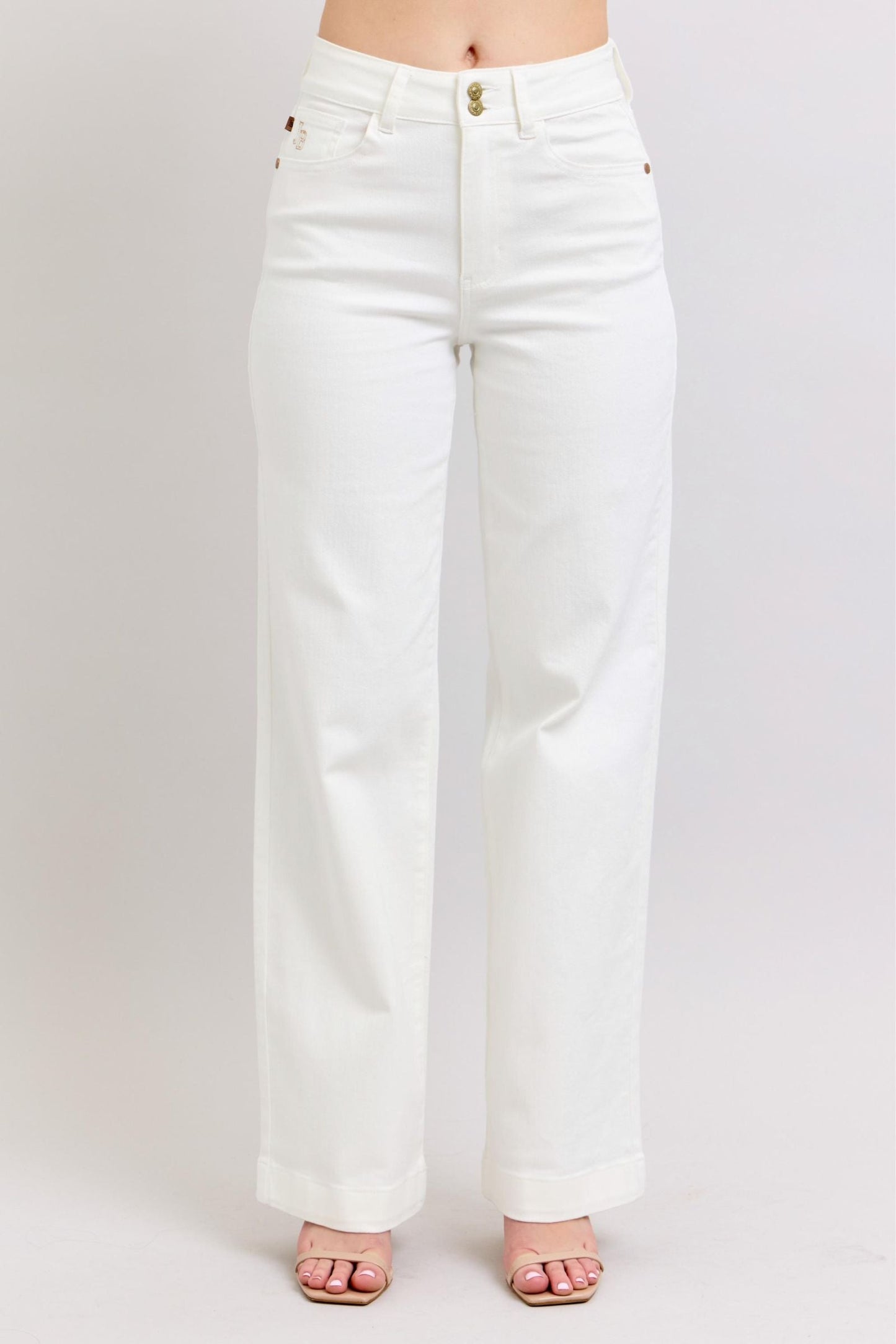 Judy Blue White Straight Trouser