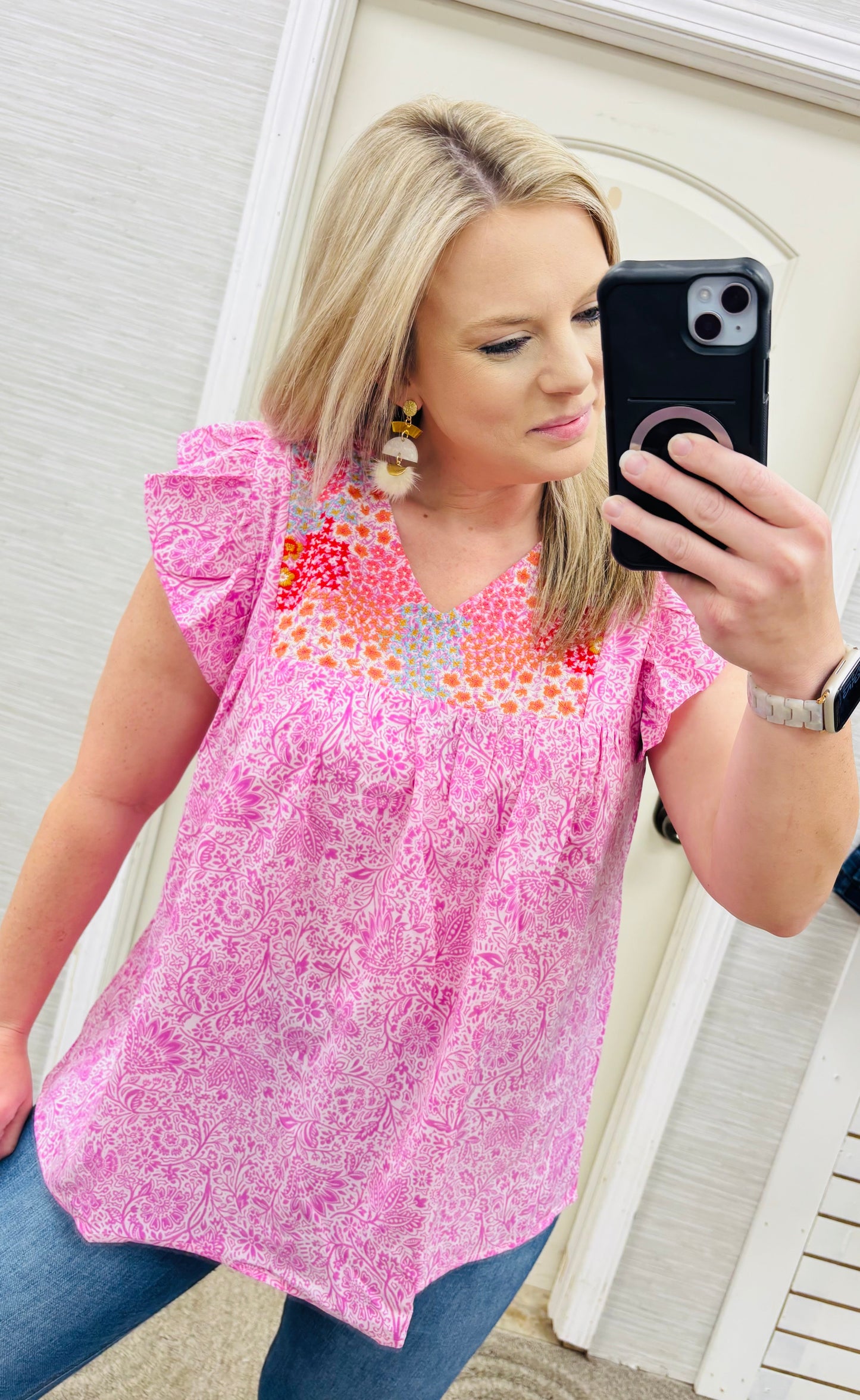 Pink Party Embroidery Blouse