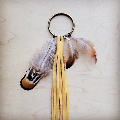 Boho Western Boot Bling Charm with Leather Fringe 500d