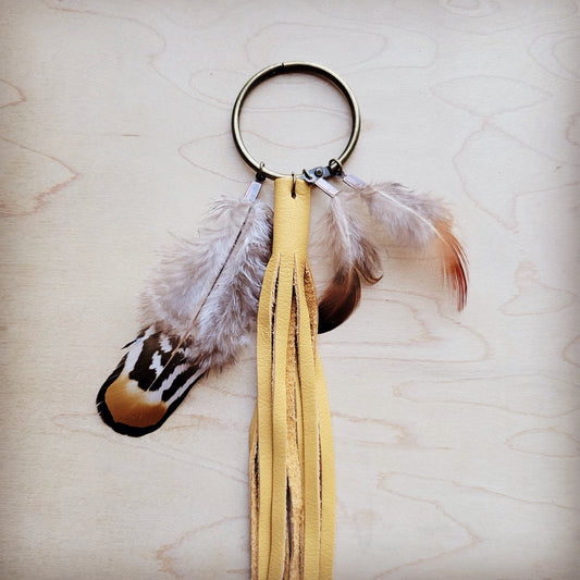 Boho Western Boot Bling Charm with Leather Fringe 500d