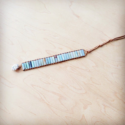 Woven Amazonite Stacked Stone Beaded Bracelet 810m