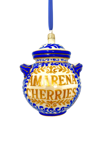 Amarena Cherry Jar Glass Christmas Ornament