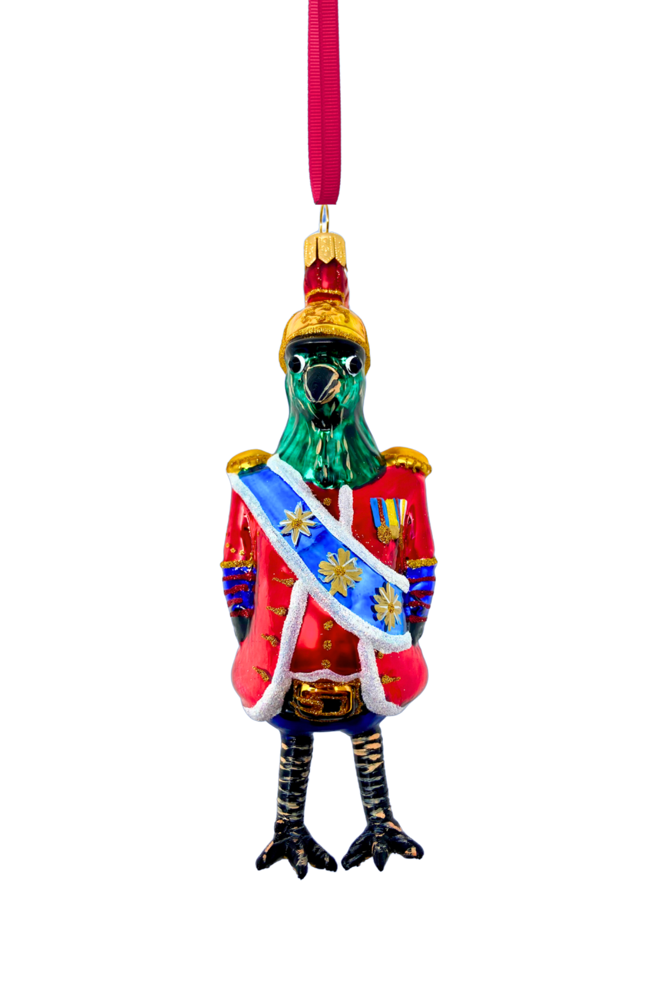 Buckingham Bird Glass Christmas Ornament