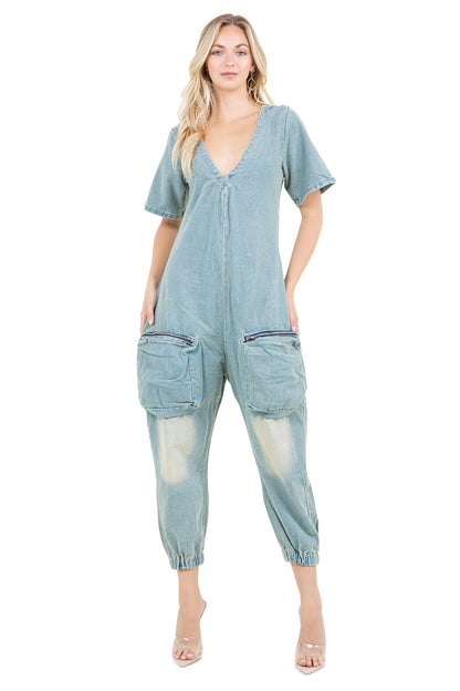 WOMEN FASHION DENIM JUMPSUIT