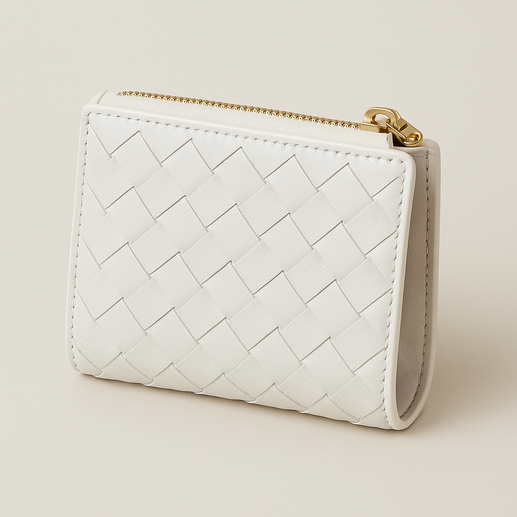 WOVEN LEATHER SMALL WALLET
