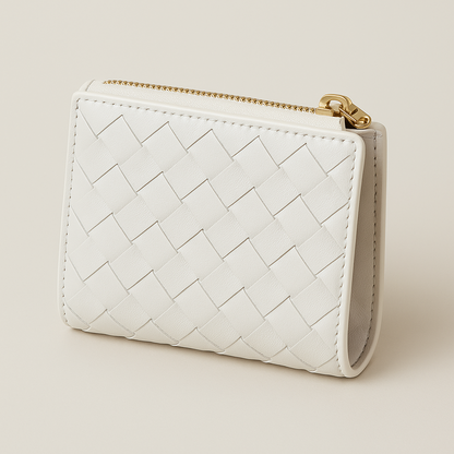 WOVEN LEATHER SMALL WALLET