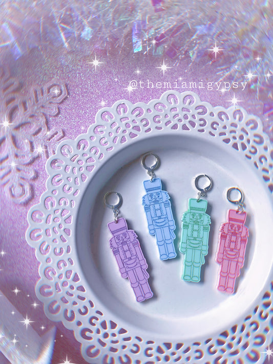 Pastel Nutcracker Christmas Earrings