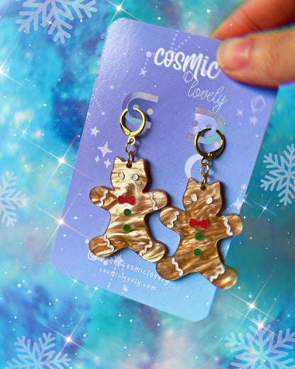 Gingerbread Kitty Earrings