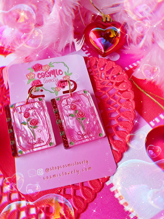 Love Spell Book Earrings