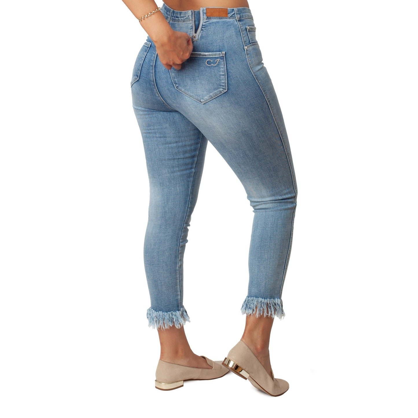 Fashion Style Fringed Leg Jeans