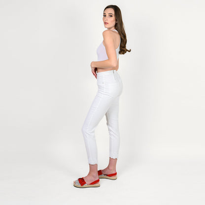 Embroidered Crystals Hem Capris