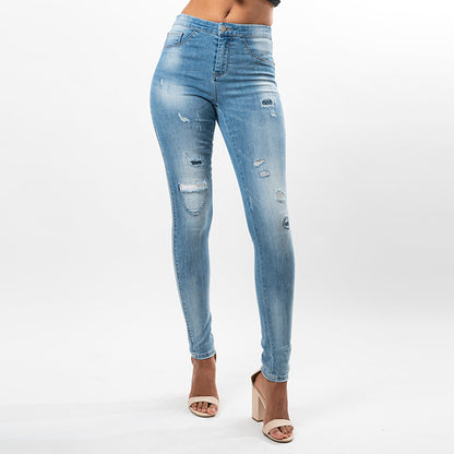 Distressed Patchwork Capris