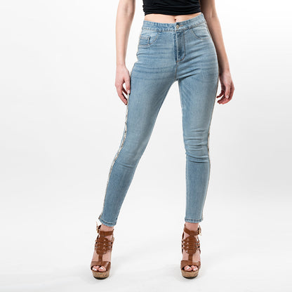 Beaded Snake Trim Side Insert Capris