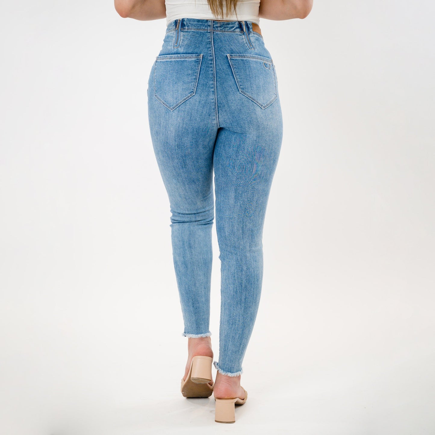 Embellished Distressed Capris